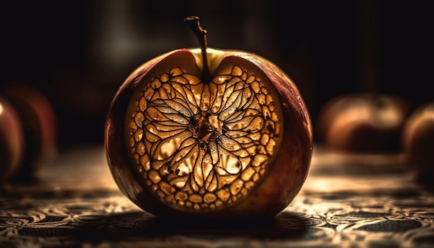 Photo gratuite collation d'automne saine fruits frais et miel générés par l'ia