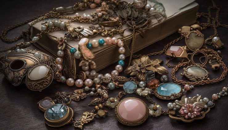 Photo gratuit collection de bijoux en métal brillant un cadeau d'élégance généré par l'ia