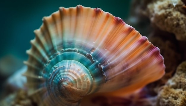 La collection de coquillages colorés met en valeur la beauté de la nature générée par l'IA