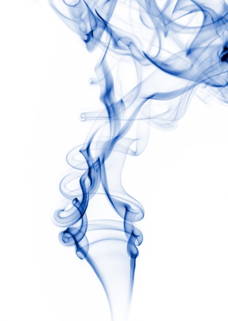 Photo gratuite collection de fumée bleue sur fond blanc