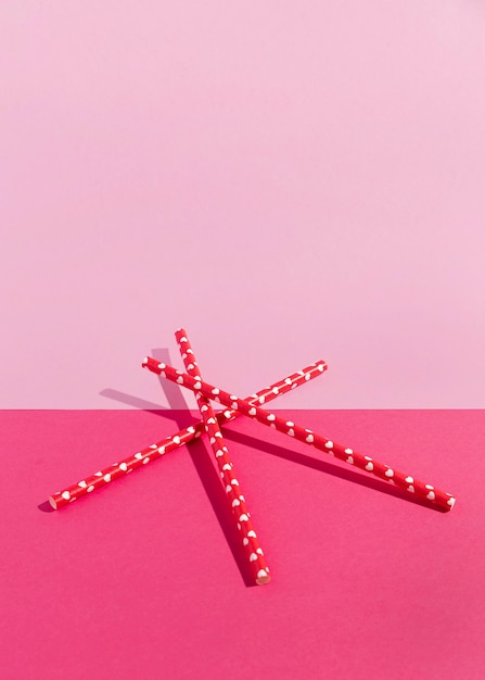 Collection de paille en plastique colorée