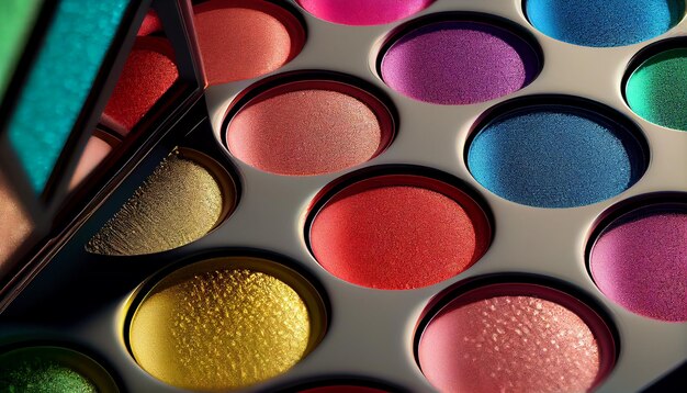 Collection de produits de beauté palette multicolore bouchent IA générative