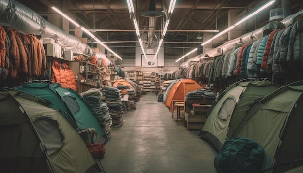 Collection de vêtements pour hommes modernes à l'intérieur de l'IA générative du magasin de détail