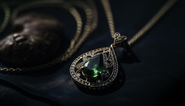 Collier en or brillant avec pendentif en pierres précieuses élégance générée par AI