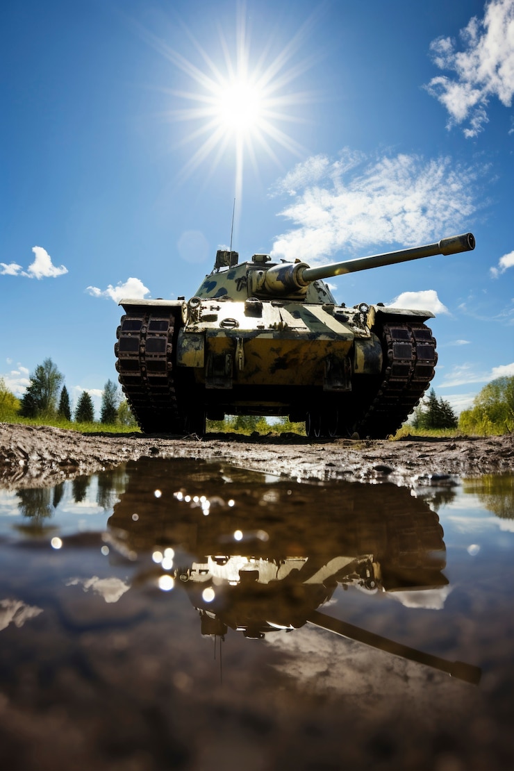 Photo gratuit combats militaires pendant la guerre avec des chars