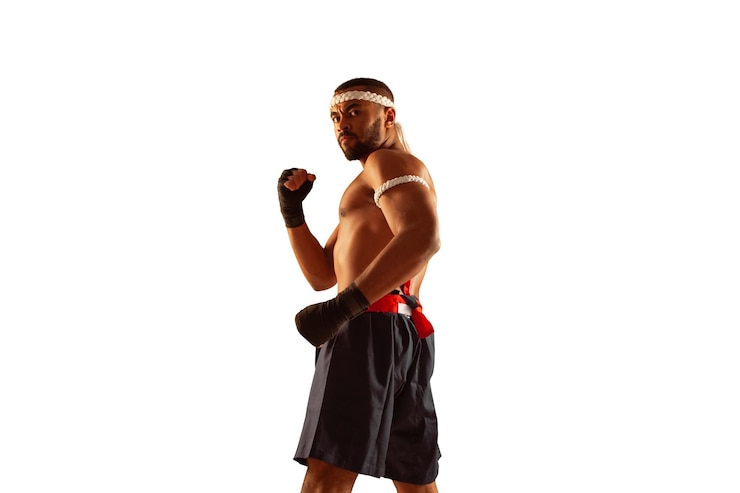 Photo gratuit combattants de boxe thai muay thai