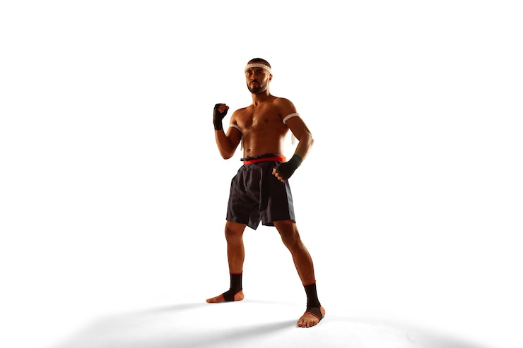 Photo gratuit combattants de boxe thai muay thai