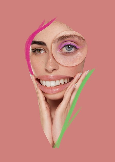 Combinaison abstraite des traits du visage