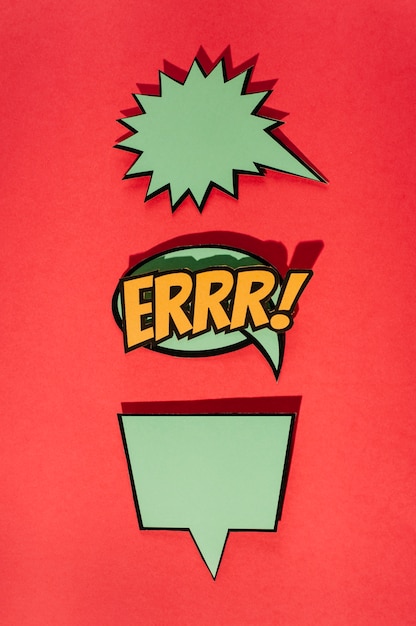 Comic effet sonore bulle art pop sur fond rouge