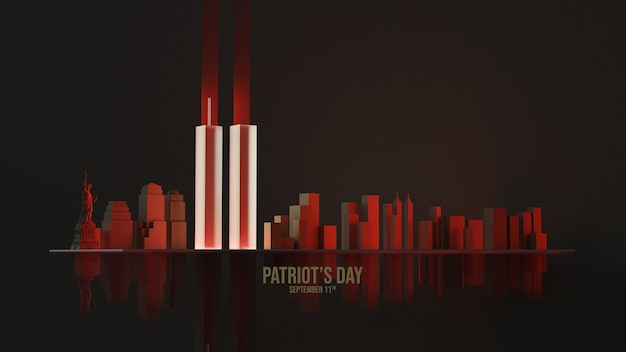 Photo gratuite commémoration de la journée des patriotes avec les tours jumelles