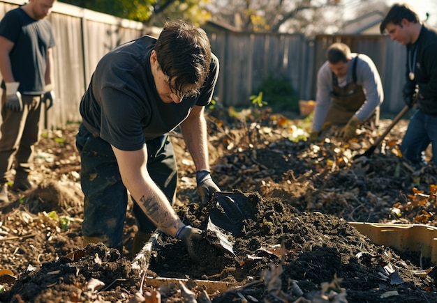 Communauté de personnes travaillant ensemble dans l'agriculture pour cultiver des aliments