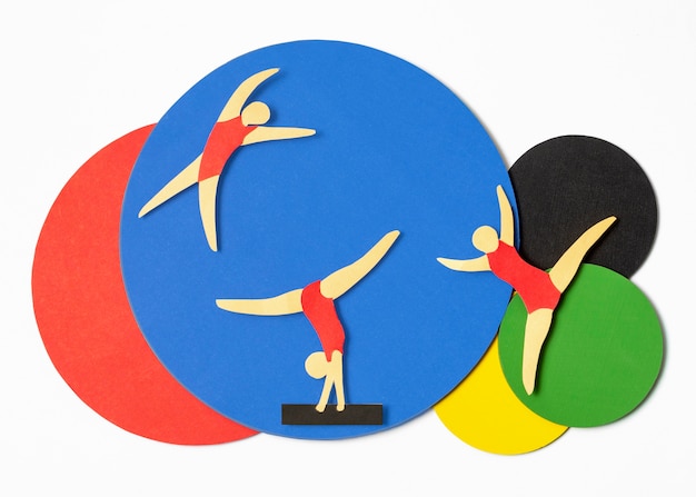 Compétition de gymnastique de style papier