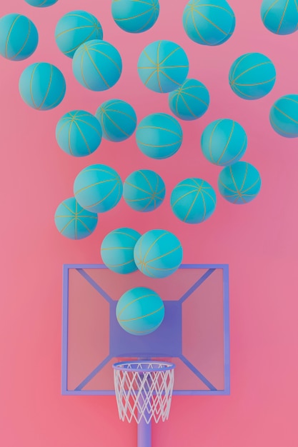 Photo gratuite composition 3d pour le basket-ball