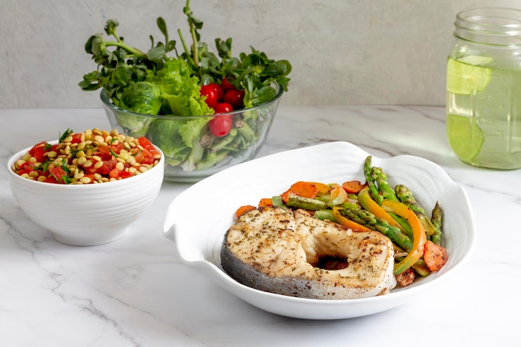 Photo gratuit composition des aliments du régime flexitarien