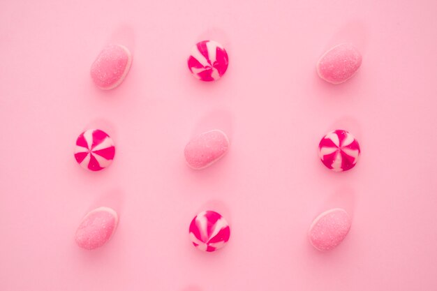 Composition de bonbons roses