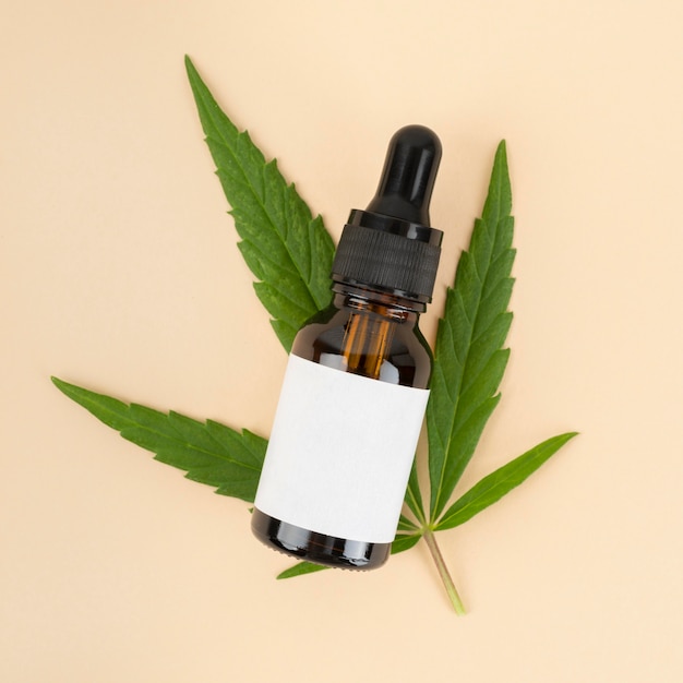 Composition de bouteille d'huile de cannabis