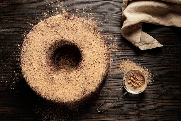 Composition de délicieux gâteau au chocolat