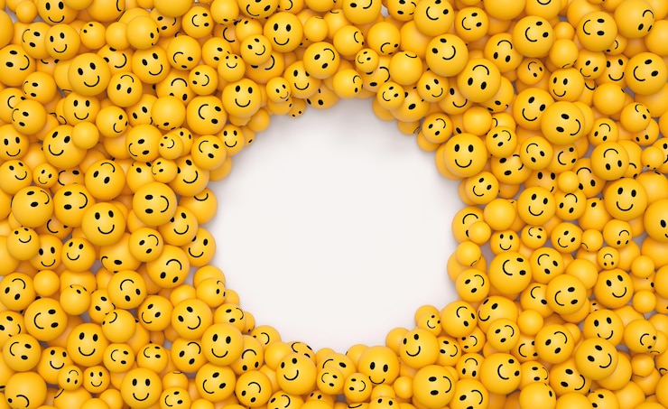 Photo gratuit composition d'emojis de la journée mondiale du sourire