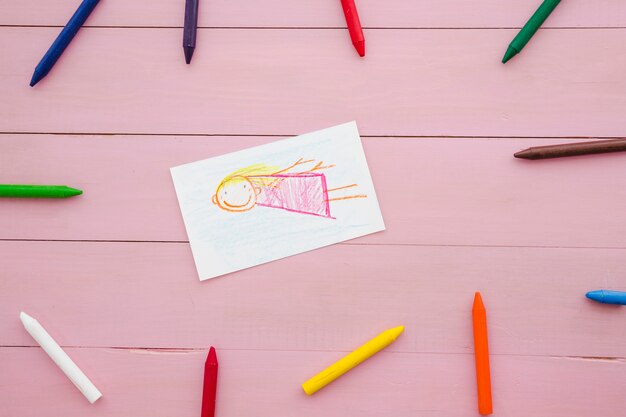 Composition avec enfants dessin pour la fête des mères