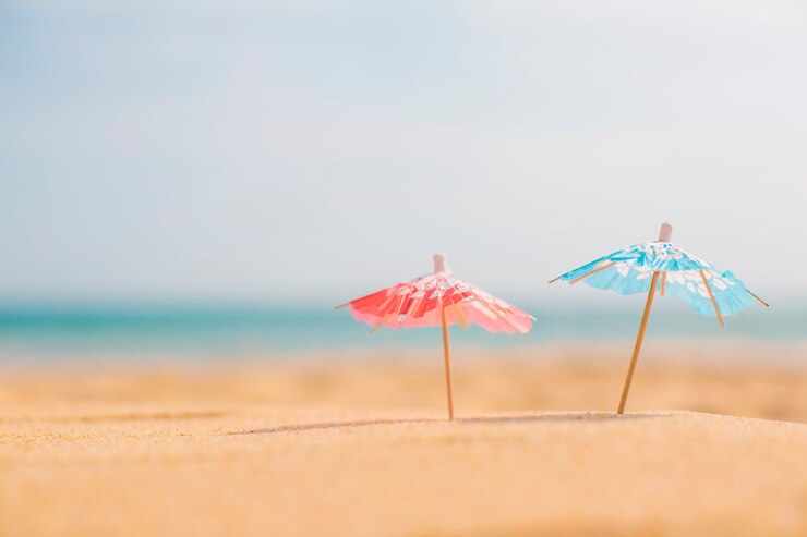 Composition d'été à la plage