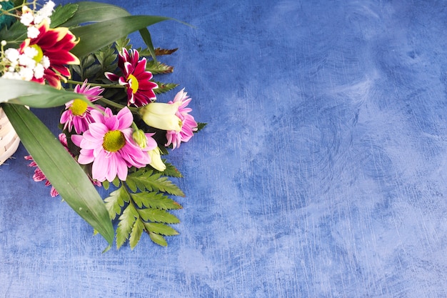 Composition de fleurs colorées et de plantes tropicales