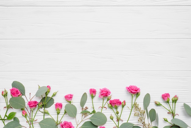 Composition de fleurs et de feuilles