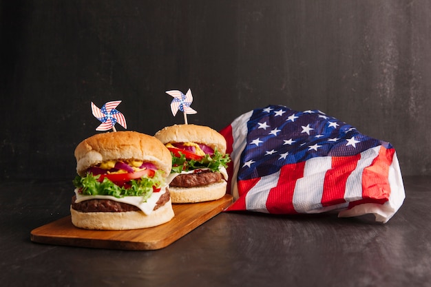Composition de l&#39;hamburger et de l&#39;Amérique