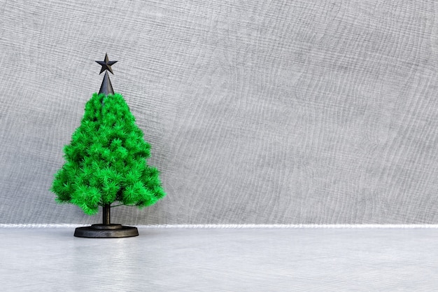 Composition de joyeux Noël avec des branches de pin Vue de face. Maquette de cadre de nouvel an avec espace de copie Rendu 3D