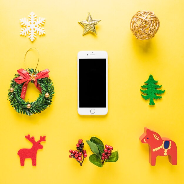 Composition de Noël avec smartphone