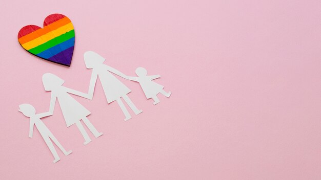Composition pour le concept de famille lgbt avec espace copie
