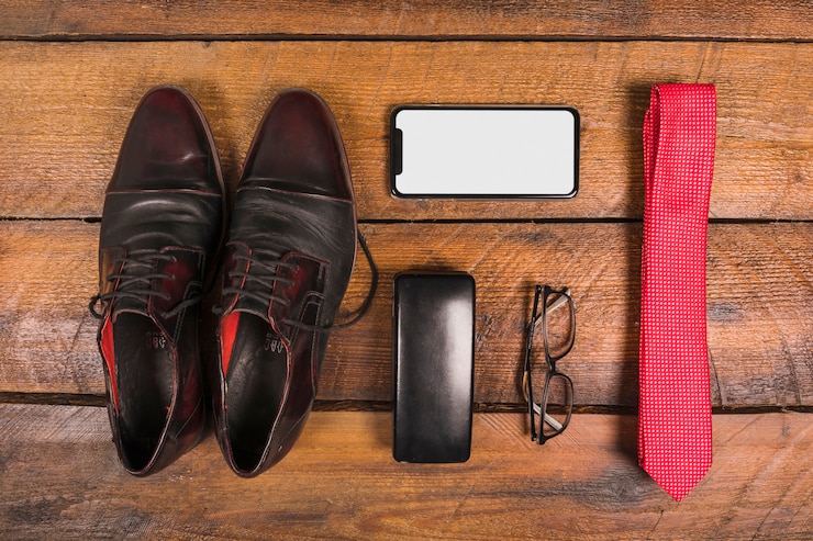 Photo gratuit composition pour la fête des pères avec des accessoires