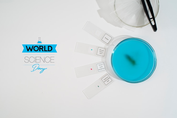 Photo gratuit composition de la recherche de la journée mondiale de la science
