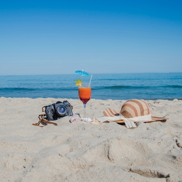 Photo gratuite composition sur sable