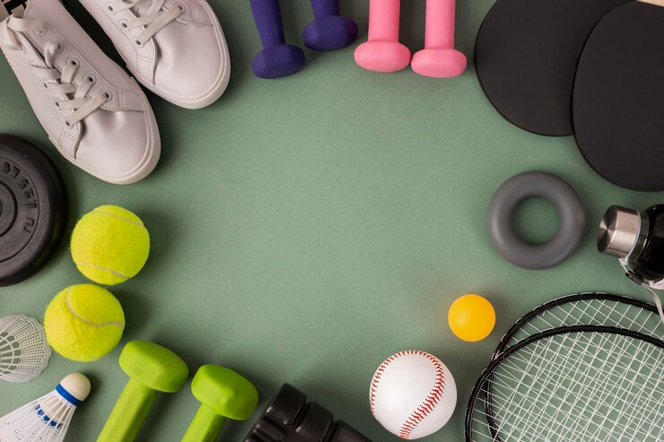Photo gratuit composition de sport nature morte