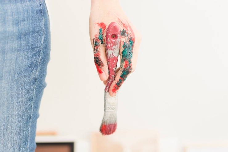 Photo gratuit composition de studio d&#39;art moderne