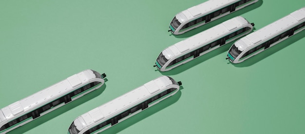 Composition des transports publics à angle élevé