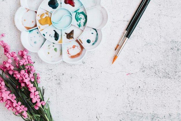 Composition vue de dessus avec concept artistique
