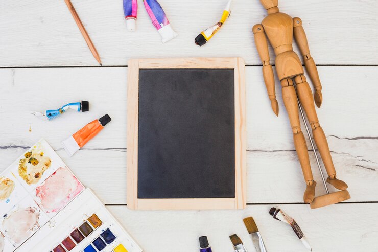 Photo gratuit concept d&#39;artiste moderne avec éléments professionnels