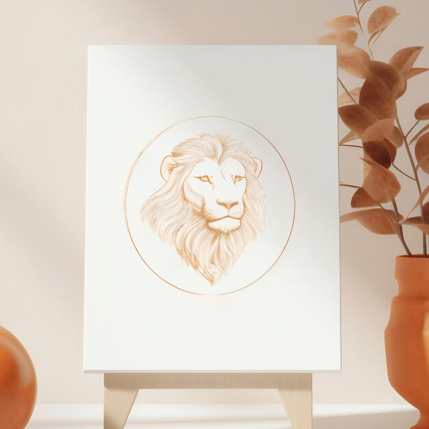 Concept d'astrologie avec dessin de lion