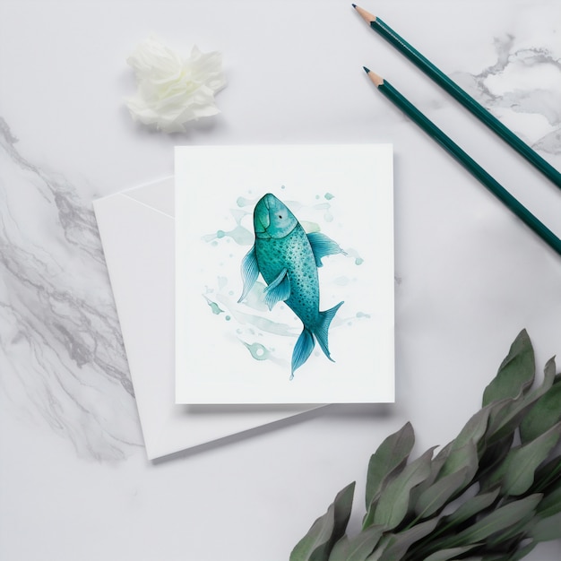 Photo gratuite concept d'astrologie avec dessin de poissons