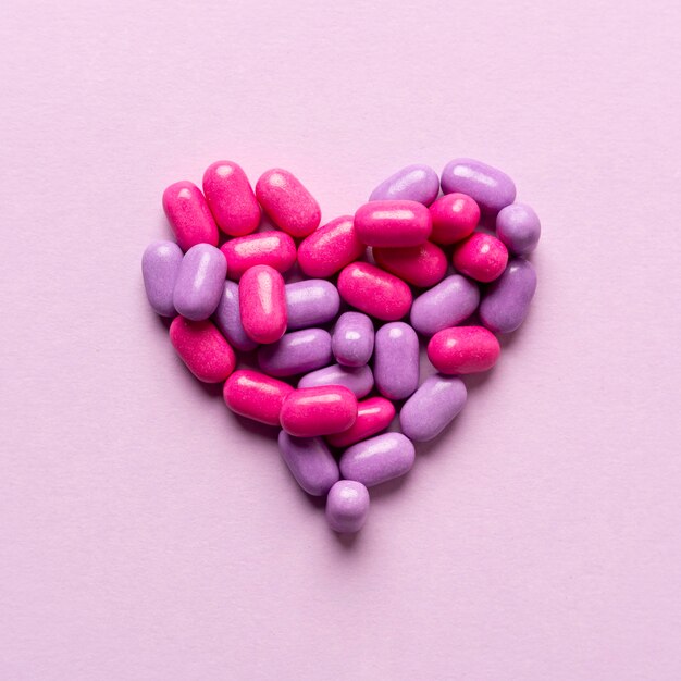 Concept de bonbons délicieux coeur