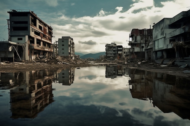 Concept de catastrophe naturelle avec inondation