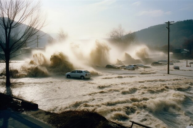 Concept de catastrophe naturelle avec inondation