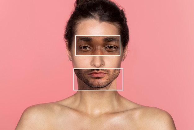 Photo gratuite concept de combinaison de traits du visage