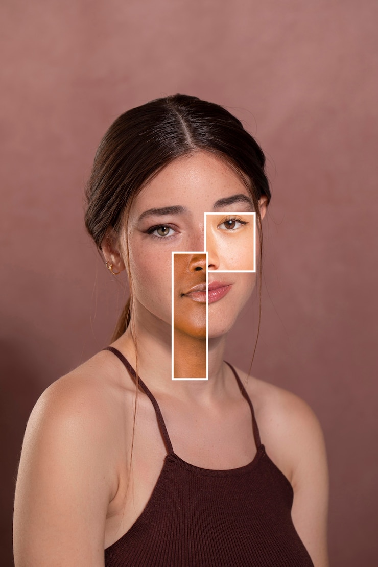 Photo gratuit concept de combinaison de traits du visage