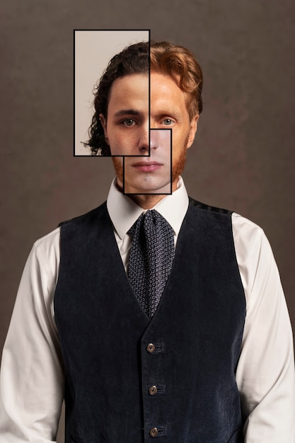 Photo gratuite concept de combinaison de traits du visage