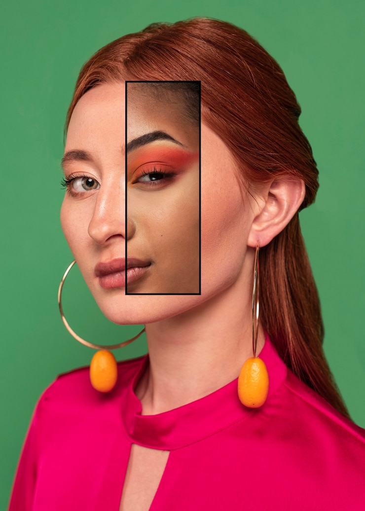 Photo gratuit concept de combinaison de traits du visage