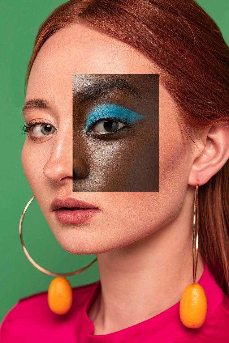 Photo gratuit concept de combinaison de traits du visage