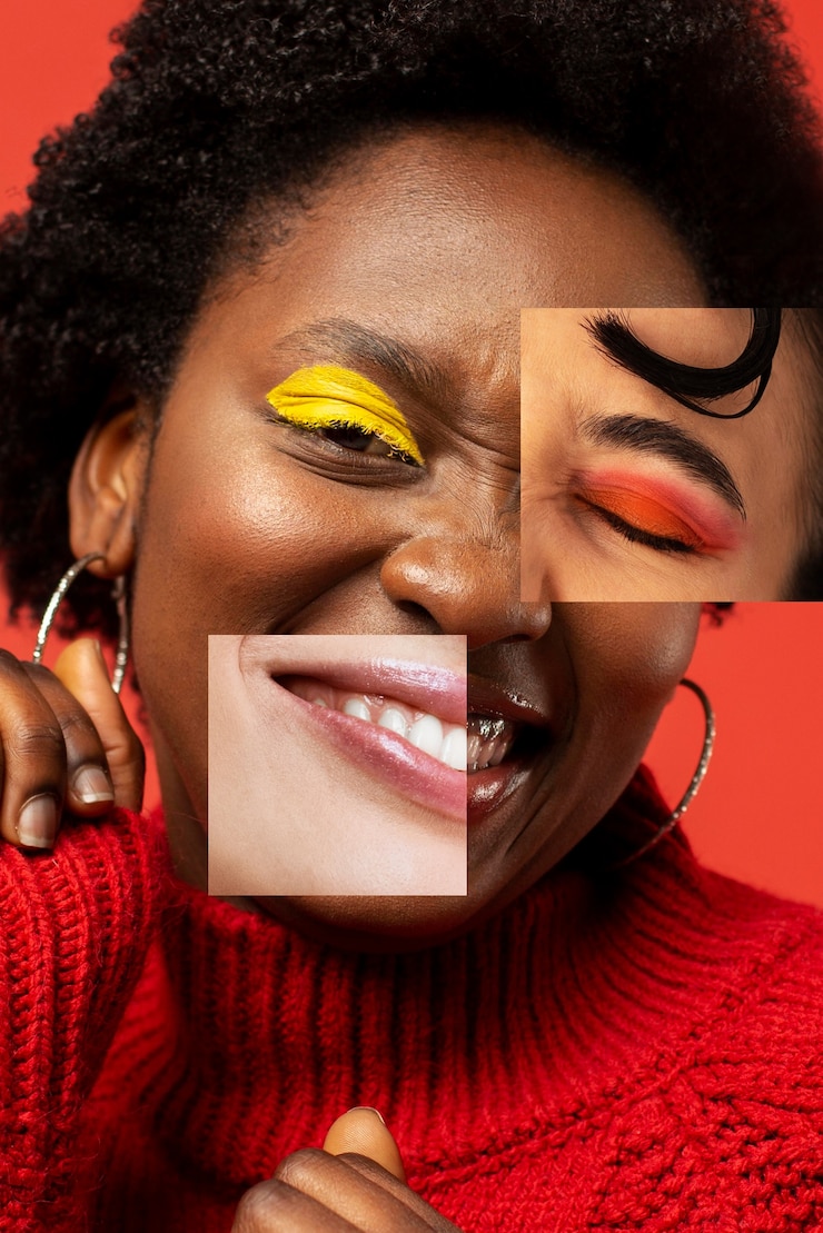 Photo gratuit concept de combinaison de traits du visage