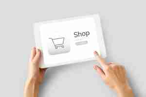 Photo gratuite concept de commande de magasin d'achat en ligne